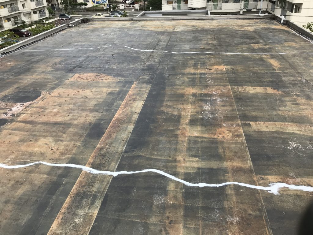 ゴムシート防水からウレタン防水通気工法