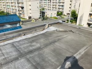 ゴムシート防水からウレタン防水通気工法